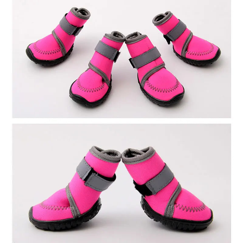 08a-Waterproof Non-Slip Winter Dog Shoes – 4 Pieces