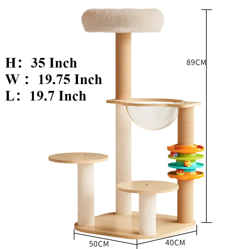 001-Multi-Level Cat Scratching Post with Platforms and Sisal