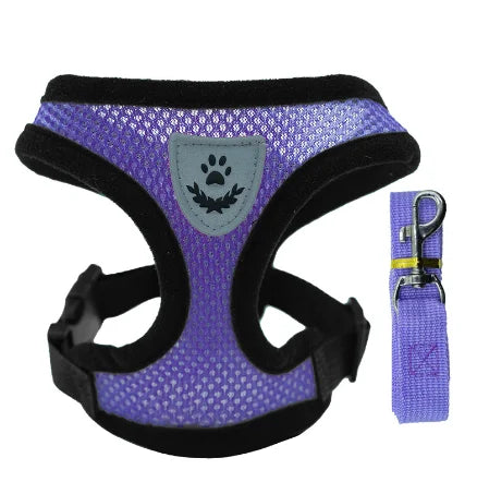 03-Breathable Harness with Leash for Cats and Small Dogs