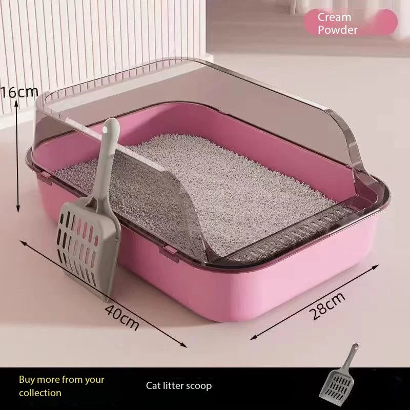 15-Open, Odor-Free Cat Litter Box with Scoop and High Capacity
