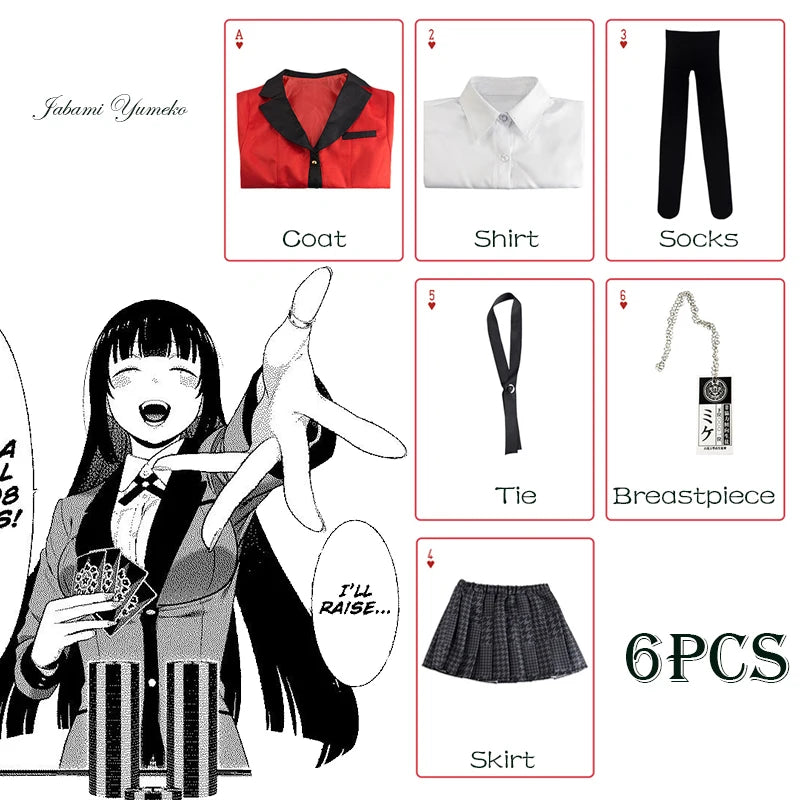 90-Kakegurui Jabami Yumeko Cosplay Anime