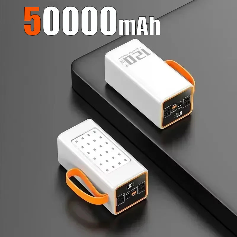 00-aPower Bank Outdoor Alta Capacità 120W - Ricarica Rapida Solare LED