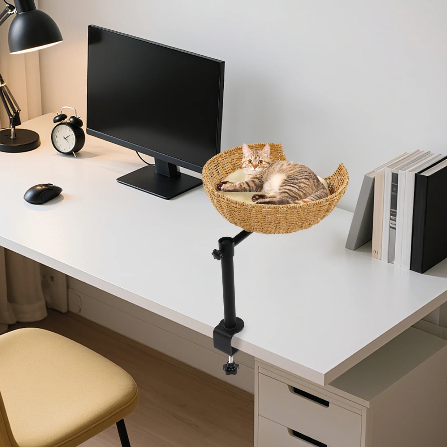 18-Lettino per gatti girevole per scrivania regolabile | fino a 22 kg