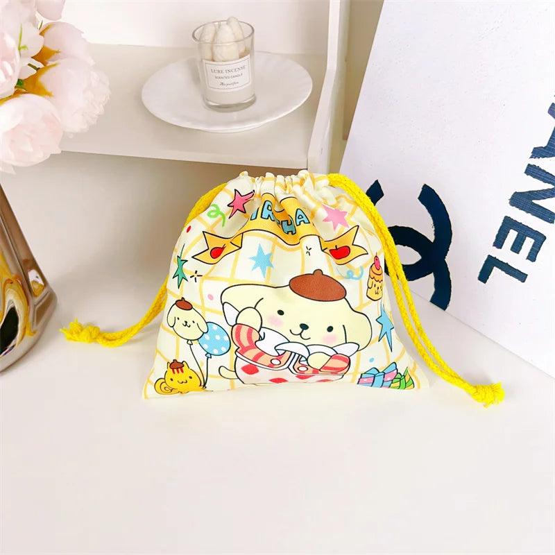 01-Borsa con coulisse Sanrio Cute Kuromi My Melody Cinnamoroll stile giapponese