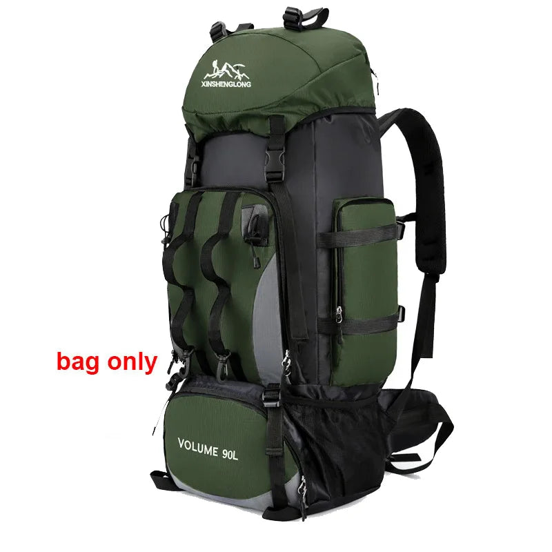 01-90L Waterproof Camping Backpack.
