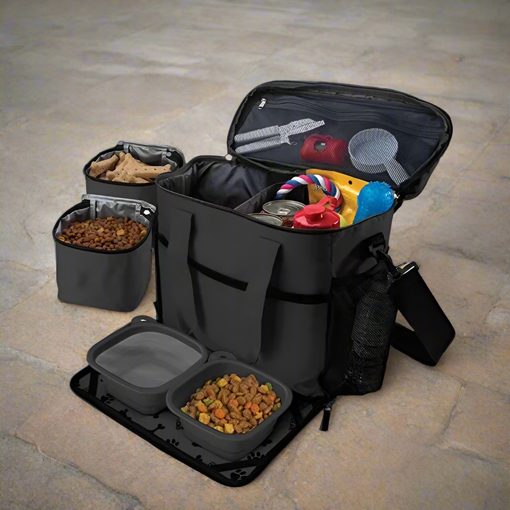 13-Borsa da viaggio per cani multifunzionale per accessori addestramento.