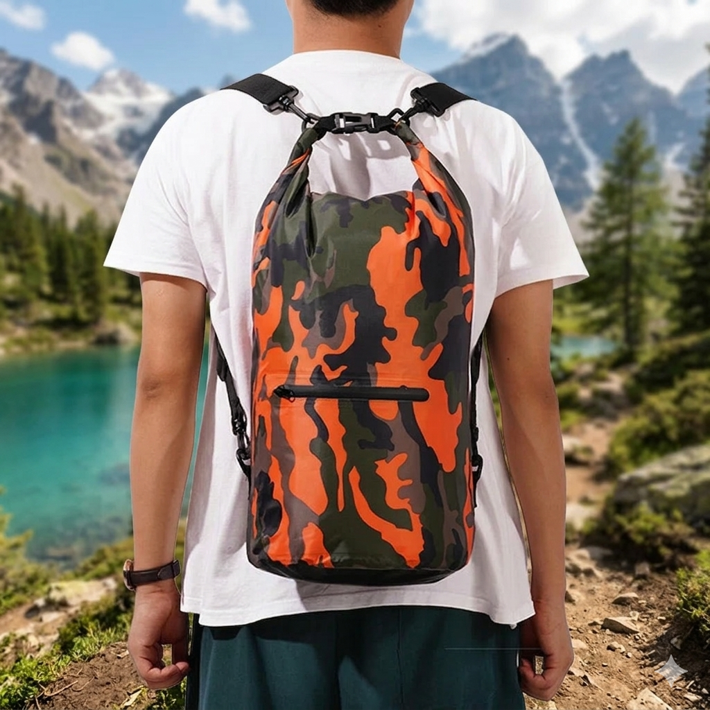 01-Zaino impermeabile 15/30L con tasca asciutta-bagnata | Kayak e trekking