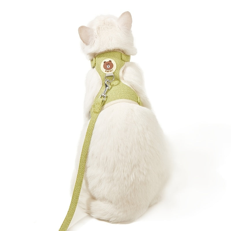 03-Set Harness + Leash Teddy Bear – Soft and Breathable