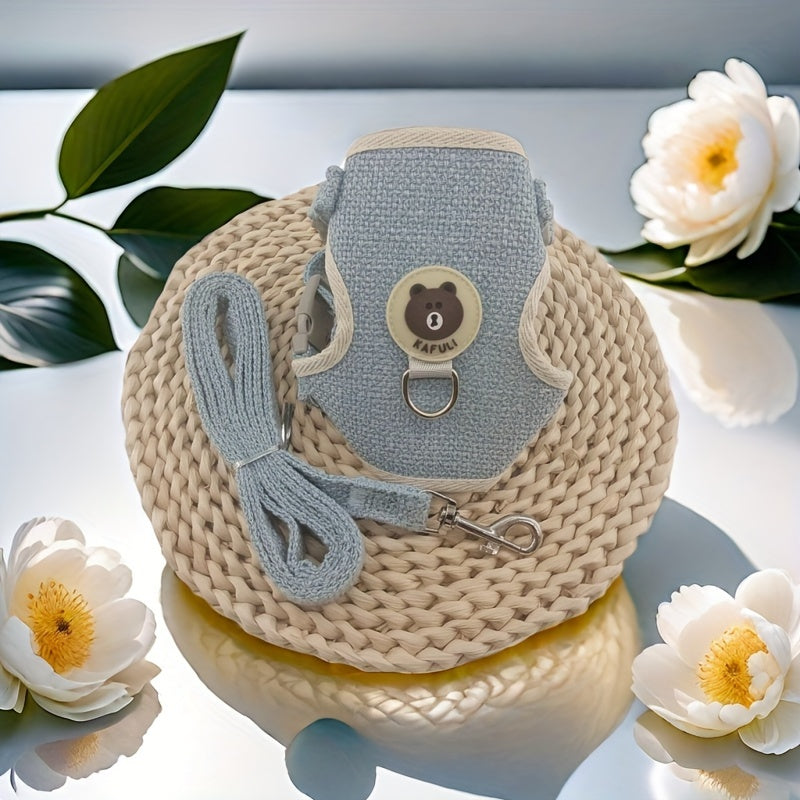 03-Set Harness + Leash Teddy Bear – Soft and Breathable