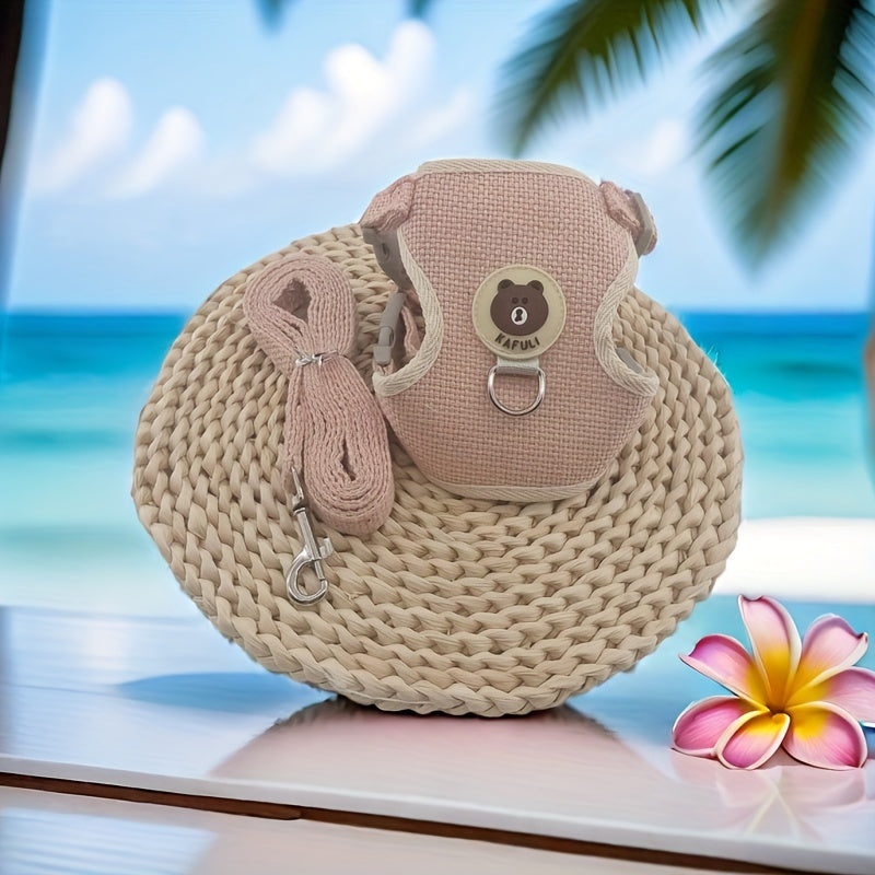 03-Set Harness + Leash Teddy Bear – Soft and Breathable