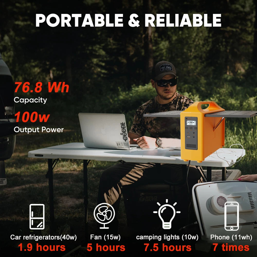 00-aPower Station 100W LiFePO4: Generatore Solare Portatile 24000mAh