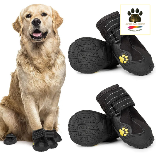 08a-Stivaletti Impermeabili e Antiscivolo per Cani - Protezione Zampe Tutte le Stagioni