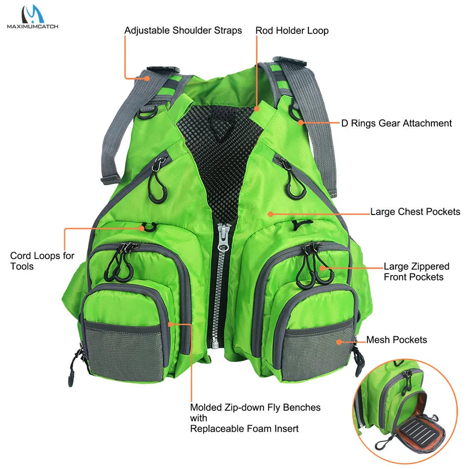24-Multi-pocket vest backpack suitable for hunting fishing.
