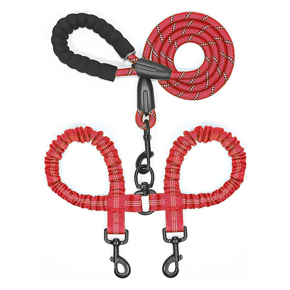 06-2 in 1 Double Elastic Leash – Anti-tangle 120 cm