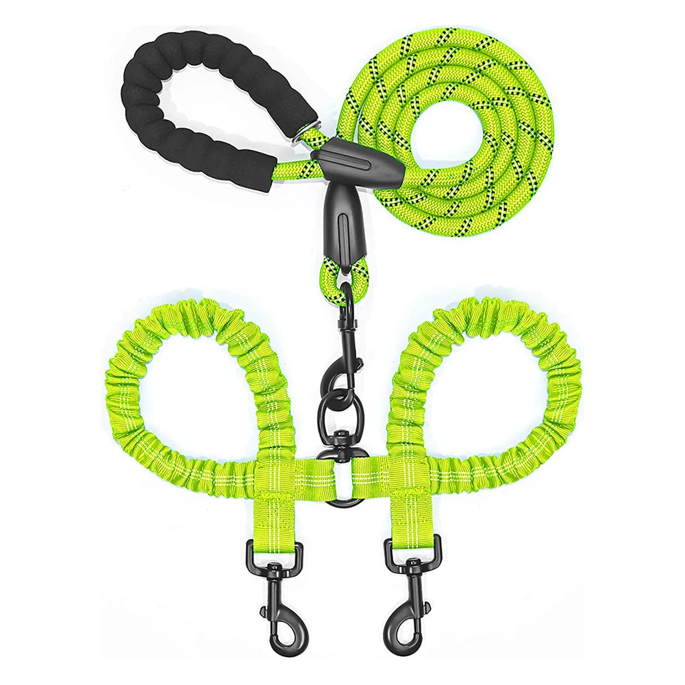 06-2 in 1 Double Elastic Leash – Anti-tangle 120 cm
