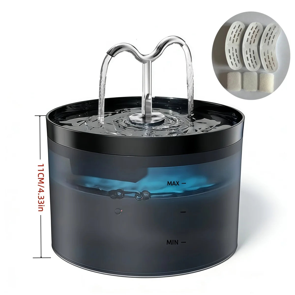 001-aDispenser automatico |Fontana  di acqua per cani e gatti