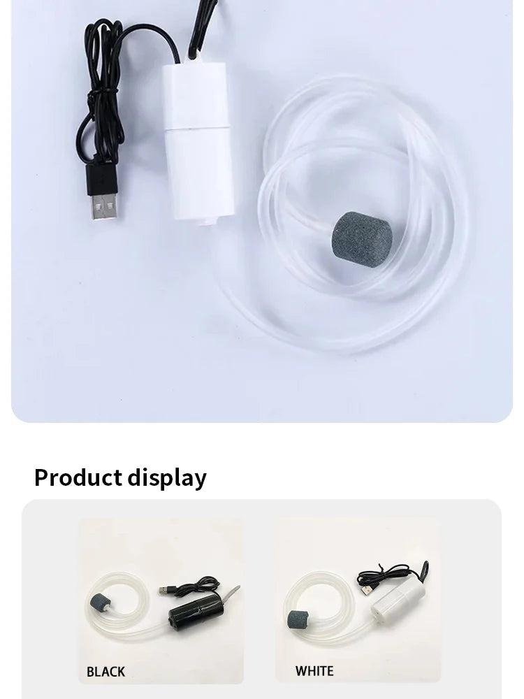 25-Portable Aquarium Air Pump – Mini USB Oxygenator