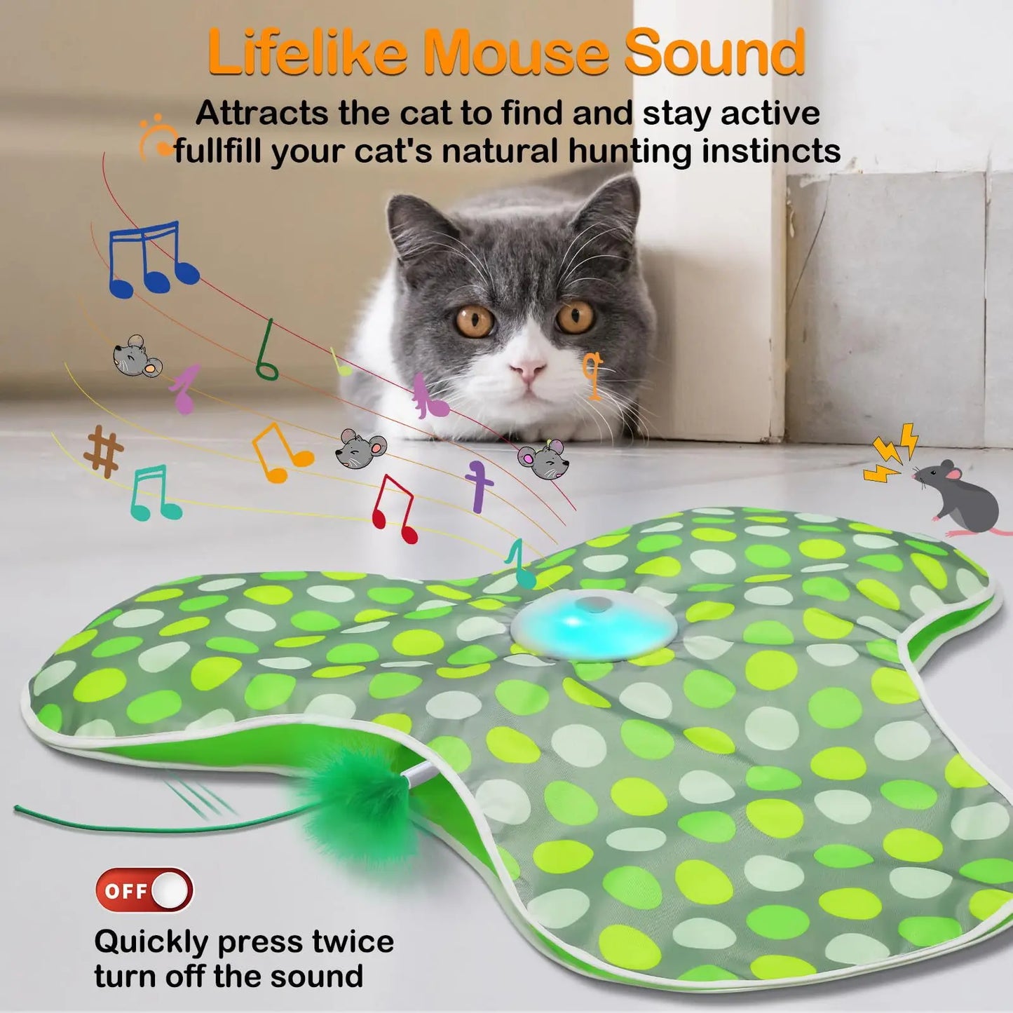 04-Interactive Cat Toy with Mouse and Moving Feathers