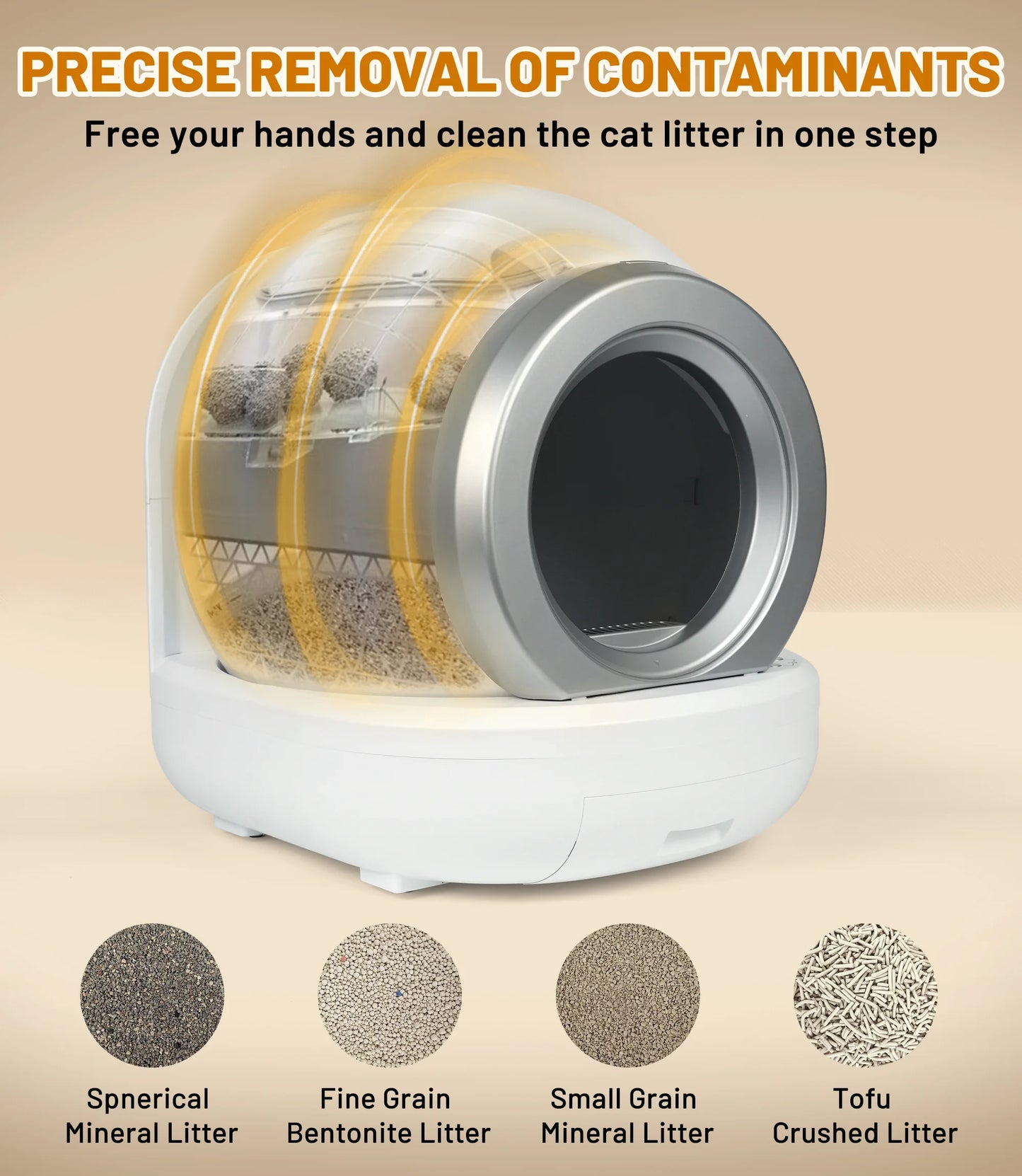 15-65L Automatic Cat Litter Box with Infrared Sensor and Silent App