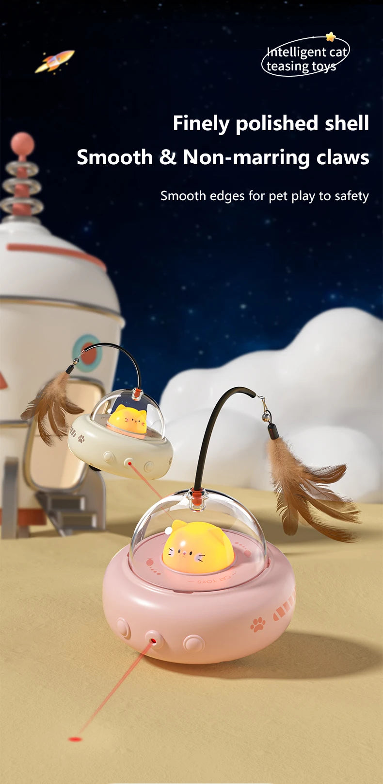 04-Smart Teaser Cat – Interactive Feather Toy for Cats