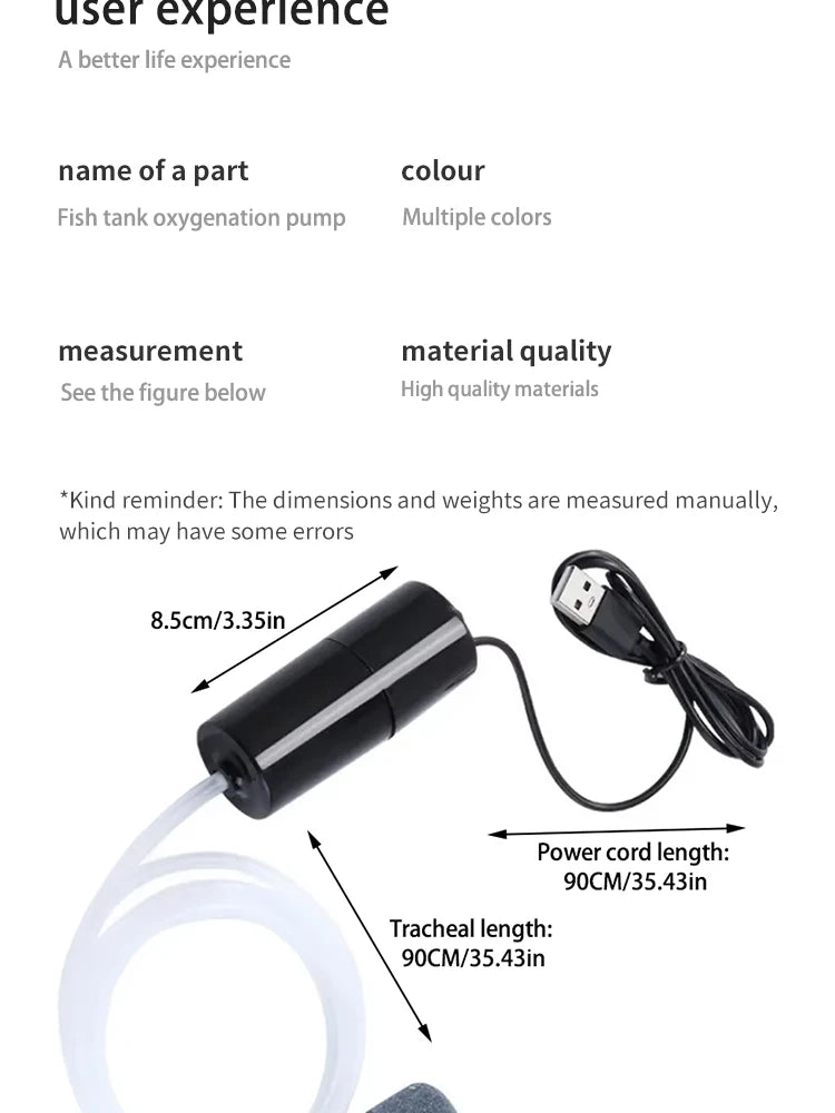 25-Portable Aquarium Air Pump – Mini USB Oxygenator