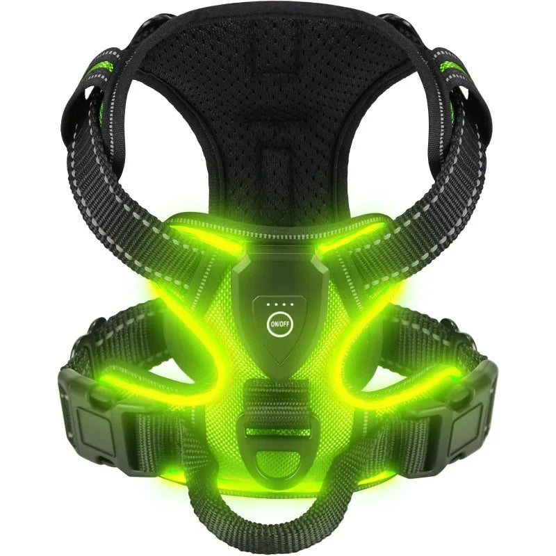 08-Pettorina LED ricaricabile per cani con 3 modalità di illuminazione