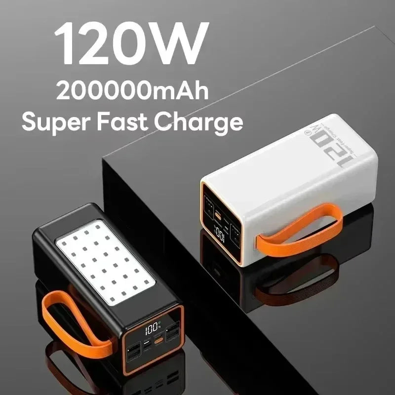 00-aPower Bank Outdoor Alta Capacità 120W - Ricarica Rapida Solare LED