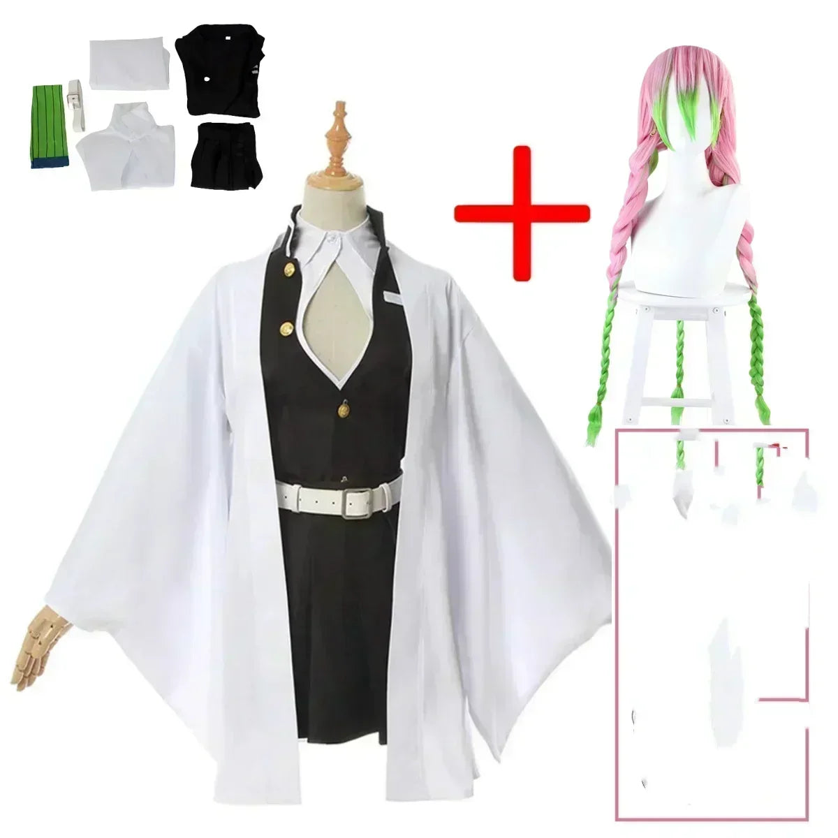 90-Demon Slayer Nezuko Kamado Cosplay Kimono Women Halloween