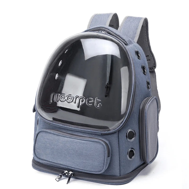 14-Transparent carrier backpack harness.