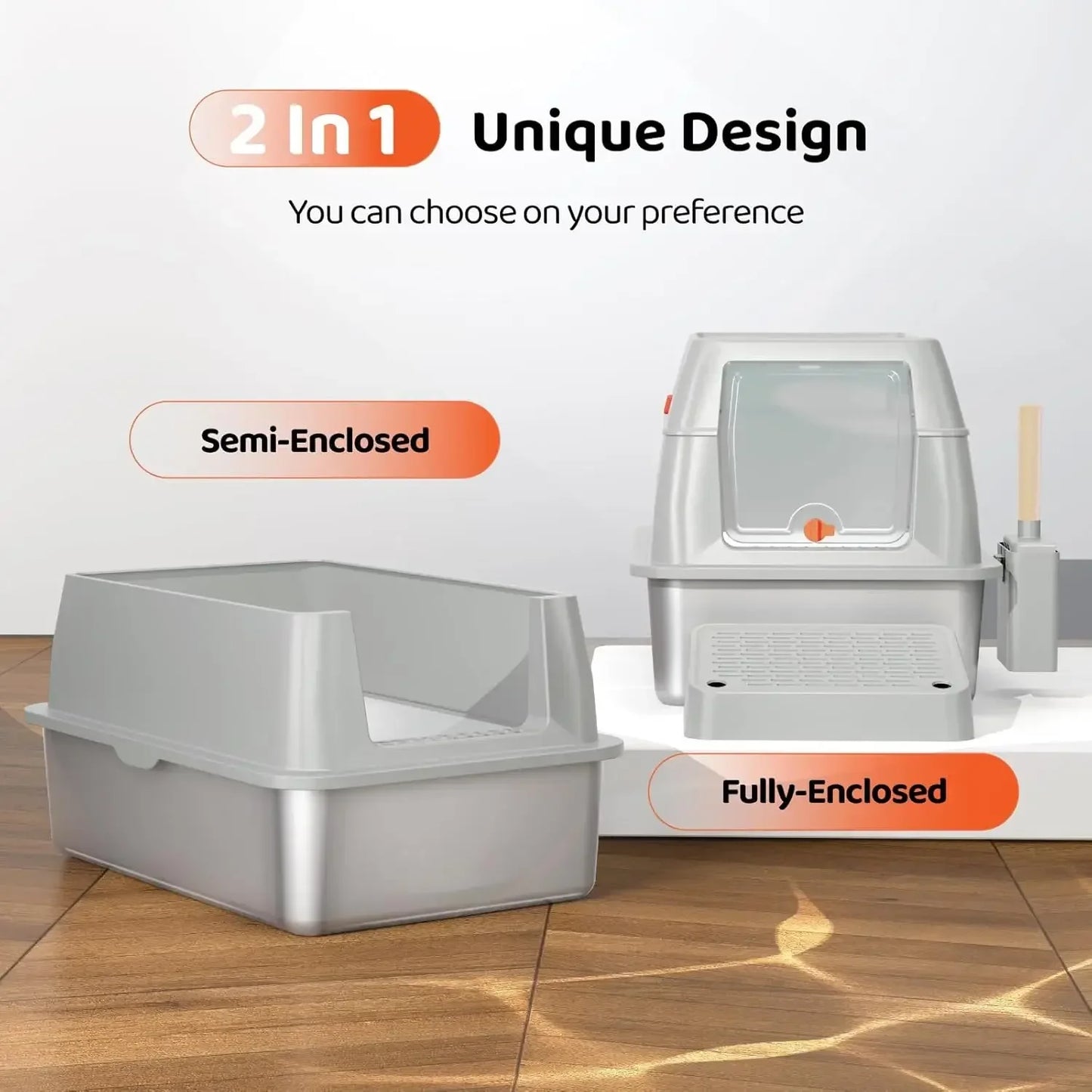 15-Steel litter box excellent for those who require greater hygiene.