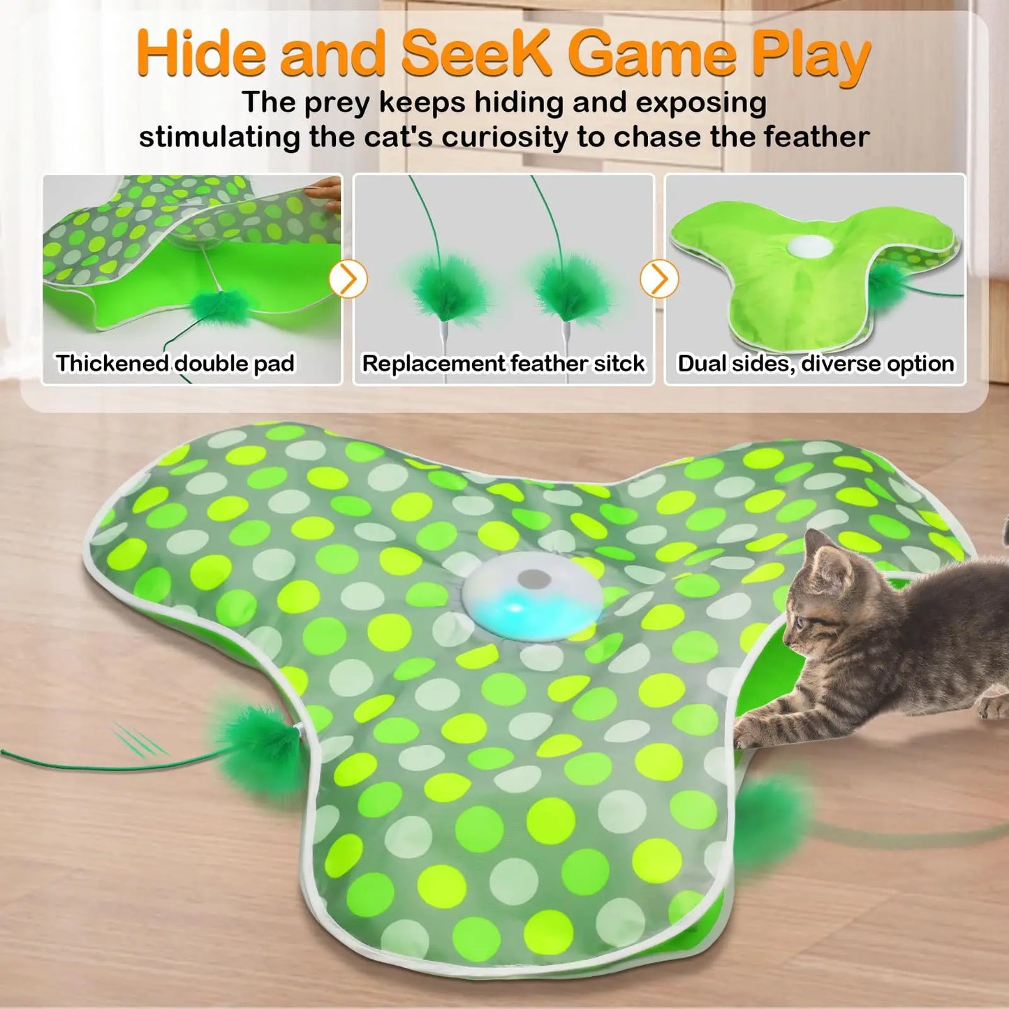 04-Interactive Cat Toy with Mouse and Moving Feathers