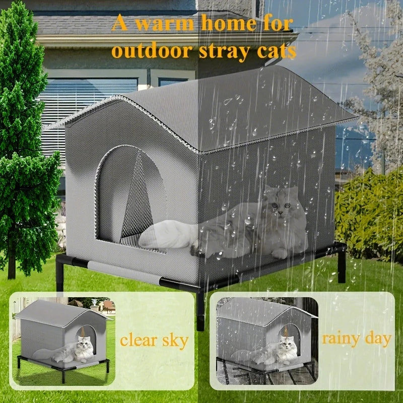 10-All-Season Waterproof Outdoor Pet House for Cats and Dogs