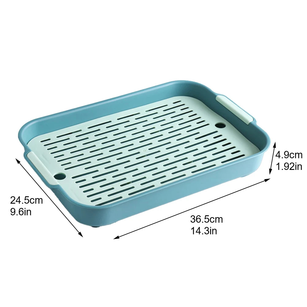 15-Double-Layer Hygienic Litter Box for Cats and Rabbits
