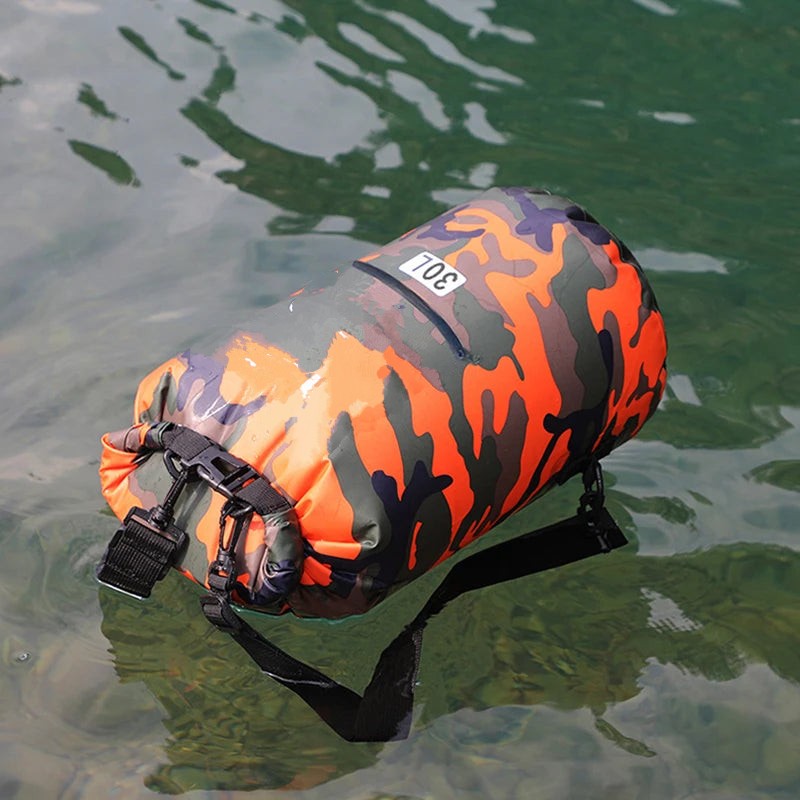 01-15/30L Waterproof Backpack with Wet-Dry Pocket | Kayaking and Trekking