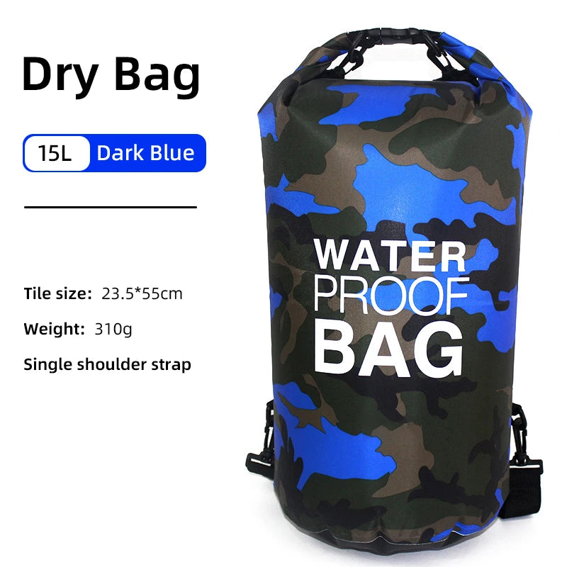 01-15/30L Waterproof Backpack with Wet-Dry Pocket | Kayaking and Trekking