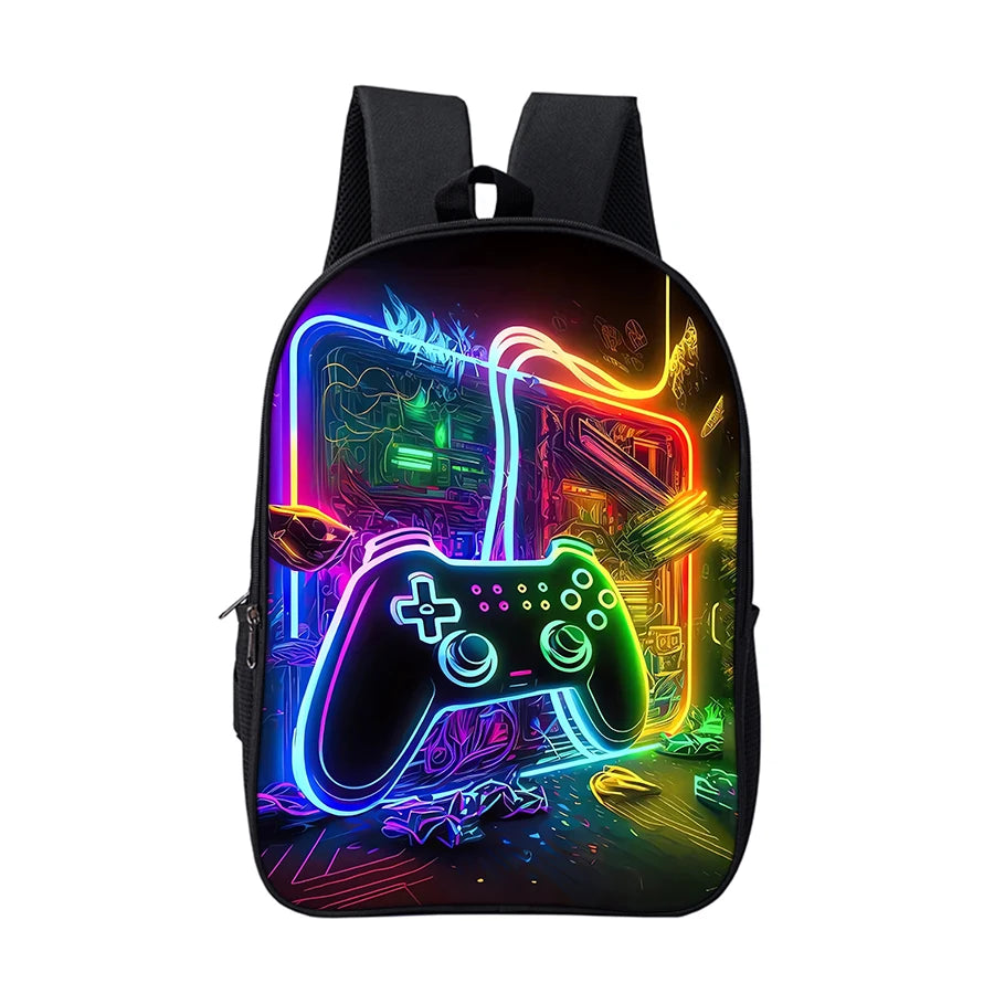 01-GamePad Backpack with Headphone Jack for Men and Women