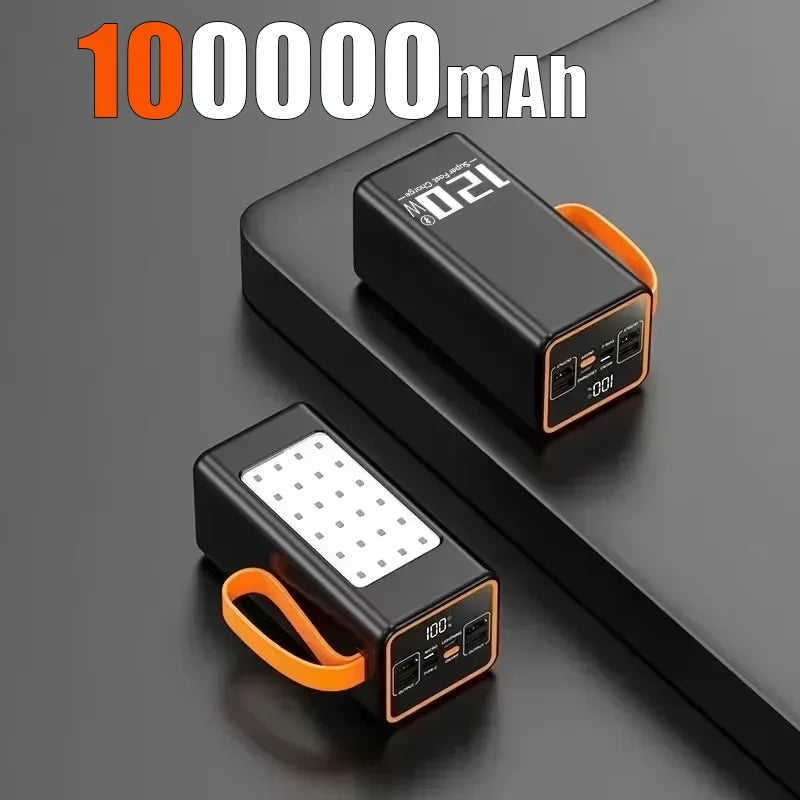 00-aPower Bank Outdoor Alta Capacità 120W - Ricarica Rapida Solare LED