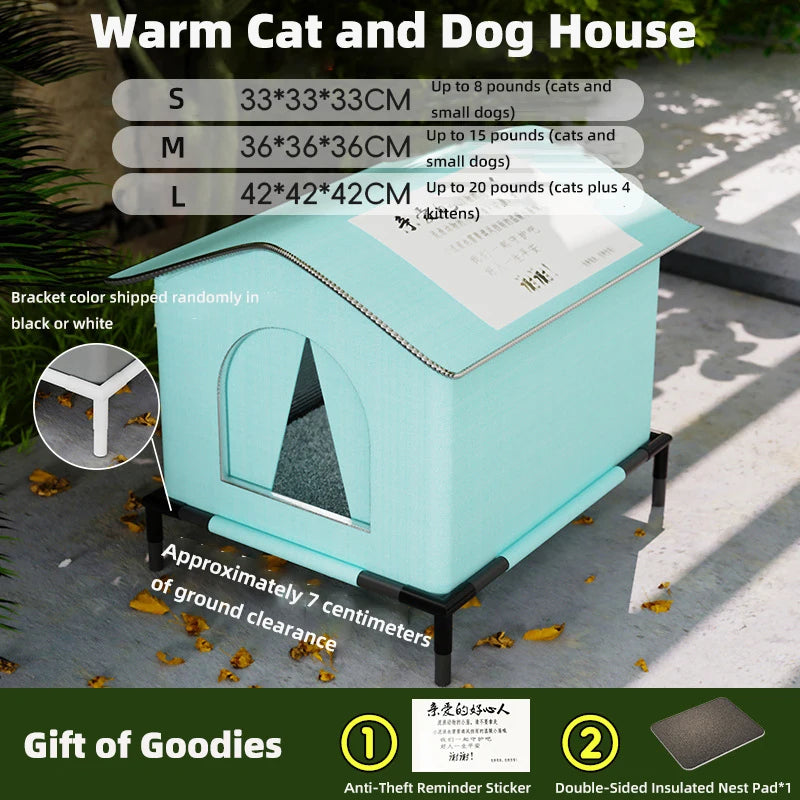 10-All-Season Waterproof Outdoor Pet House for Cats and Dogs