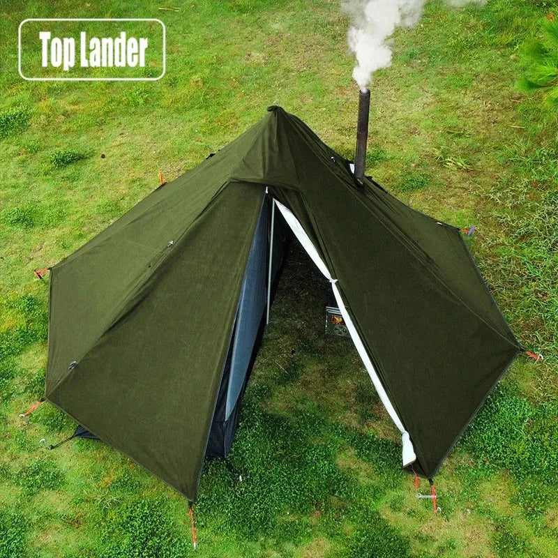 00-Tenda Bushcraft 1 Persona  Calda Doppia Parete Impermeabile