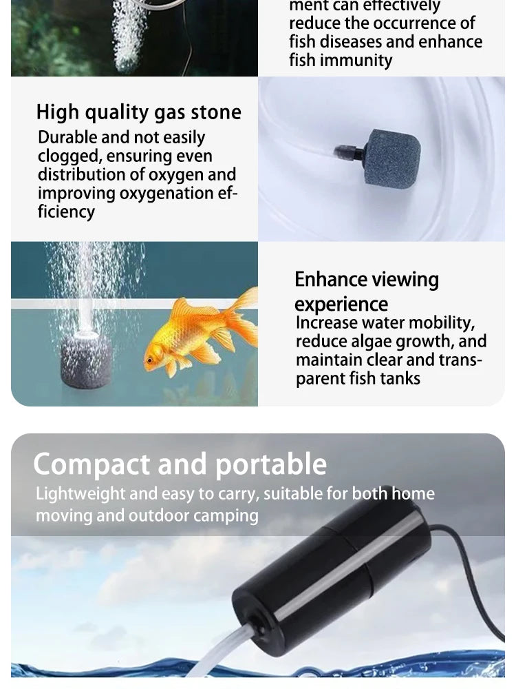 25-Portable Aquarium Air Pump – Mini USB Oxygenator