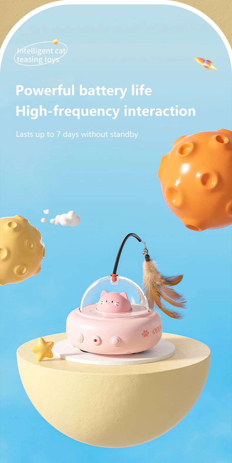 04-Smart Teaser Cat – Interactive Feather Toy for Cats