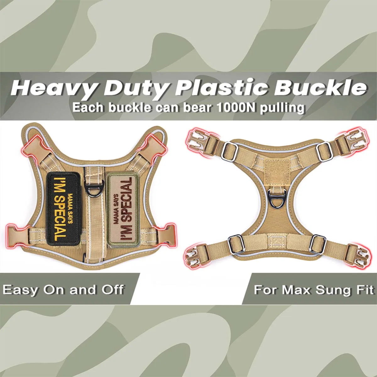 03-Tactical Harness for Small Dogs – Adjustable and Reflective