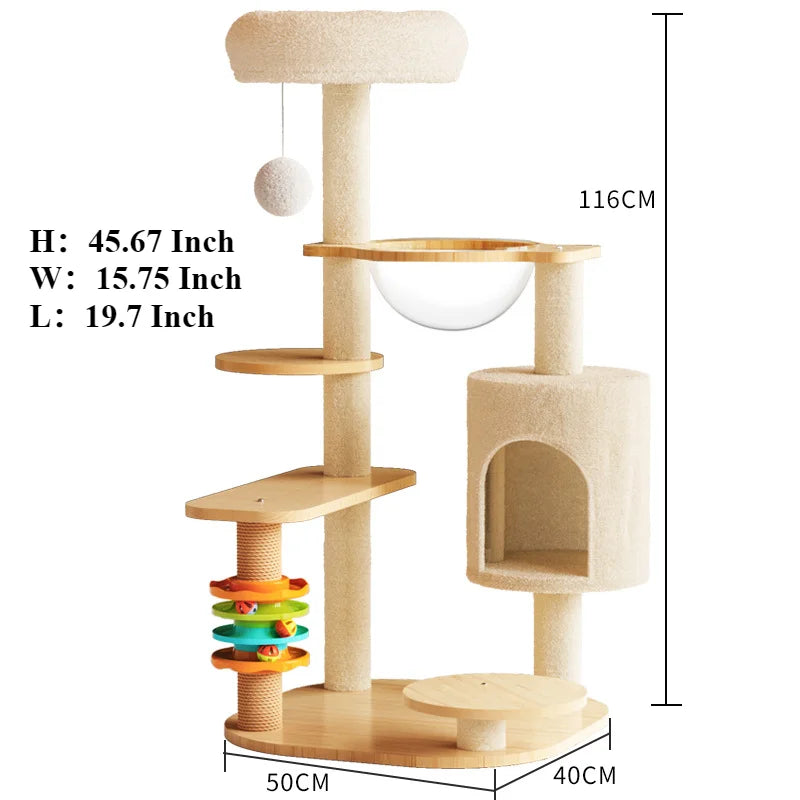 001-Multi-Level Cat Scratching Post with Platforms and Sisal
