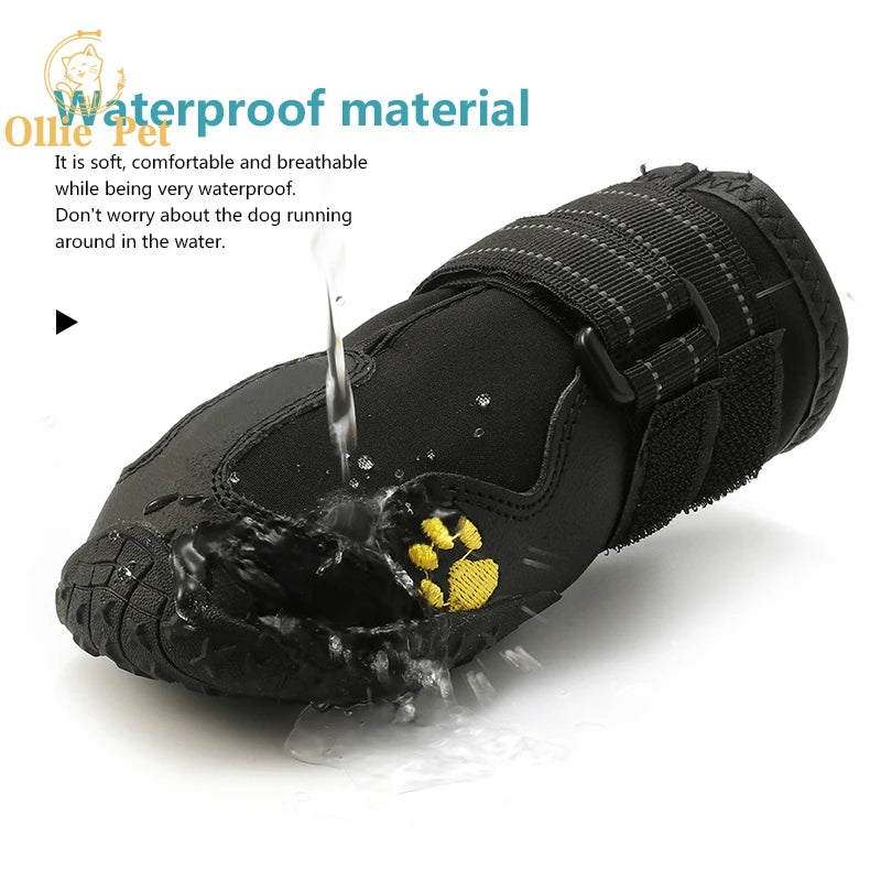 08a-Waterproof Non-Slip Dog Shoes – Set of 4