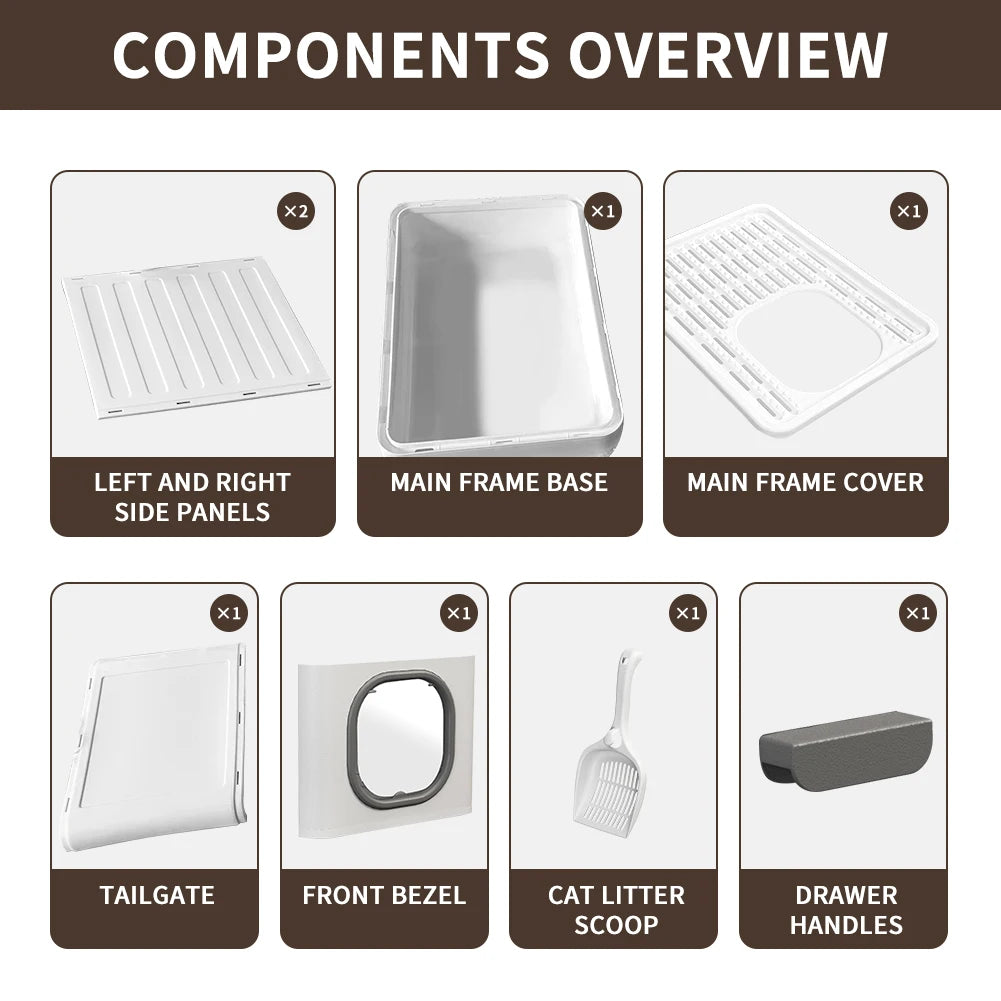 001-aLettiera  spaziosa per gatti di grandi dimensioni, max. Carico 15 kg