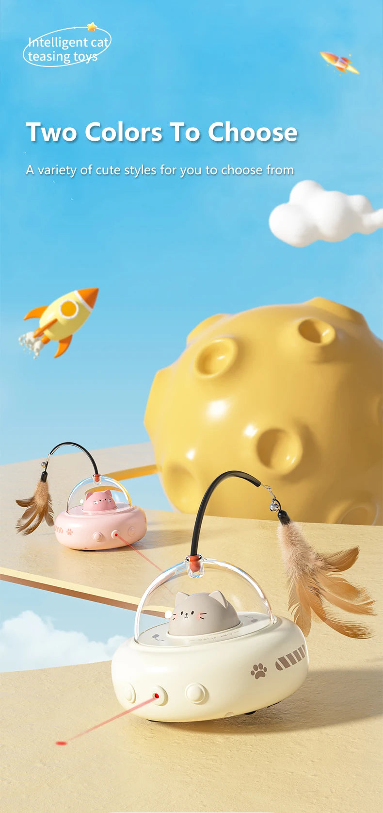 04-Smart Teaser Cat – Interactive Feather Toy for Cats