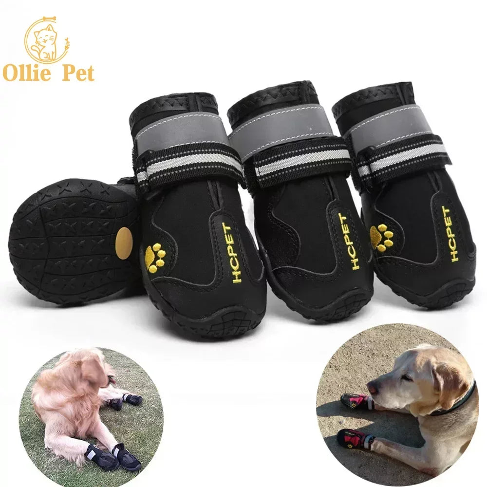 08a-Waterproof Non-Slip Dog Shoes – Set of 4