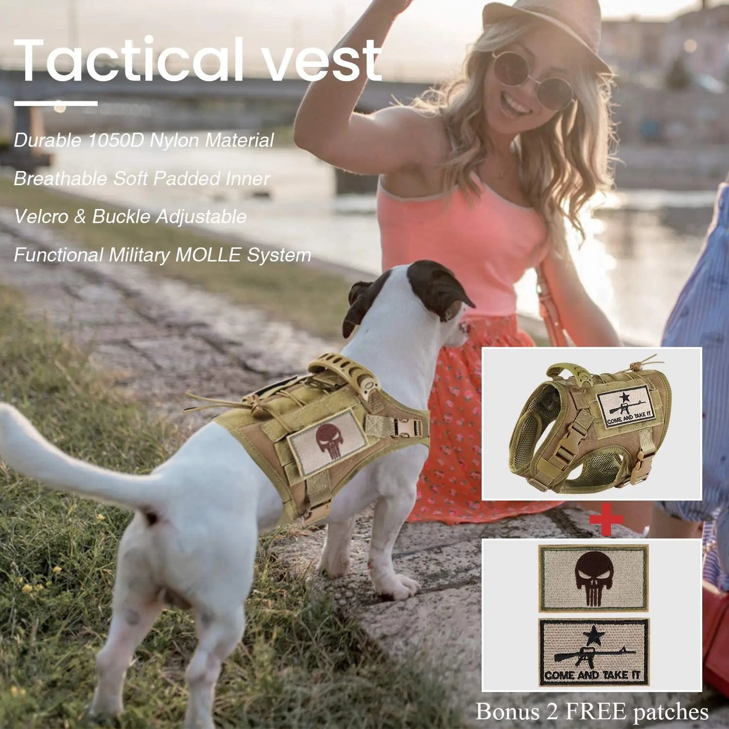 03-Adjustable Tactical Vest for Small Dogs – Outdoor &amp; Training