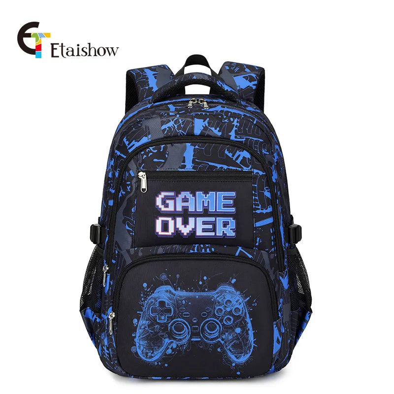 01-3 Piece Backpack for Boys with Lunch Bag and Pencil Case for School