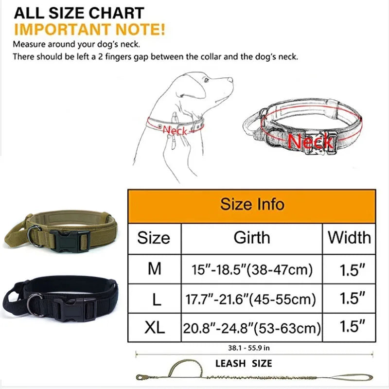 05-Adjustable Nylon Tactical Collar for Medium and Large Dogs